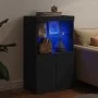 Sideboard with LED lights black 60.5x37x100 cm by , Sideboards - Ref: Foro24-836666, Price: 78,92 €, Discount: %