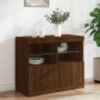 Sideboard with LED lights brown oak 81x37x67 cm by , Sideboards - Ref: Foro24-836664, Price: 81,59 €, Discount: %