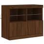 Sideboard with LED lights brown oak 81x37x67 cm by , Sideboards - Ref: Foro24-836664, Price: 81,59 €, Discount: %