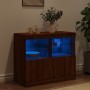 Sideboard with LED lights brown oak 81x37x67 cm by , Sideboards - Ref: Foro24-836664, Price: 81,59 €, Discount: %