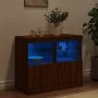 Sideboard with LED lights brown oak 81x37x67 cm by , Sideboards - Ref: Foro24-836664, Price: 80,36 €, Discount: %
