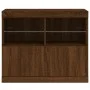 Sideboard with LED lights brown oak 81x37x67 cm by , Sideboards - Ref: Foro24-836664, Price: 80,36 €, Discount: %