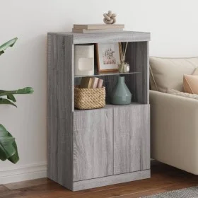 Sideboard with LED lights Sonoma gray 60.5x37x100 cm by , Sideboards - Ref: Foro24-836670, Price: 86,49 €, Discount: %