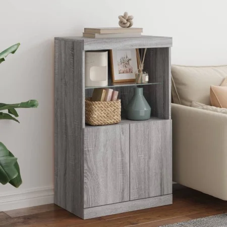 Sideboard mit LED-Leuchten Sonomagrau 60,5x37x100 cm von , Sideboards - Ref: Foro24-836670, Preis: 86,49 €, Rabatt: %