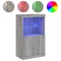 Aparador con luces LED gris Sonoma 60,5x37x100 cm de , Aparadores - Ref: Foro24-836670, Precio: 86,25 €, Descuento: %