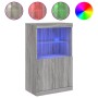 Sideboard with LED lights Sonoma gray 60.5x37x100 cm by , Sideboards - Ref: Foro24-836670, Price: 89,72 €, Discount: %