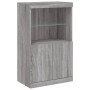 Sideboard with LED lights Sonoma gray 60.5x37x100 cm by , Sideboards - Ref: Foro24-836670, Price: 89,72 €, Discount: %