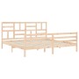Double bed frame with solid wood headboard by , Beds and slatted bases - Ref: Foro24-3194911, Price: 167,79 €, Discount: %