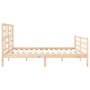 Estructura de cama de matrimonio con cabecero madera maciza de , Camas y somieres - Ref: Foro24-3194911, Precio: 163,47 €, De...