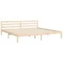 Double bed frame with solid wood headboard by , Beds and slatted bases - Ref: Foro24-3194911, Price: 165,33 €, Discount: %