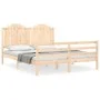 Bed frame with solid wood headboard 160x200 cm by , Beds and slatted bases - Ref: Foro24-3194191, Price: 169,97 €, Discount: %