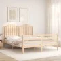 Bed frame with solid wood headboard 160x200 cm by , Beds and slatted bases - Ref: Foro24-3194191, Price: 169,97 €, Discount: %