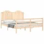 Estructura de cama con cabecero madera maciza 160x200 cm de , Camas y somieres - Ref: Foro24-3194191, Precio: 169,97 €, Descu...