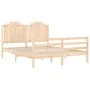 Bed frame with solid wood headboard 160x200 cm by , Beds and slatted bases - Ref: Foro24-3194191, Price: 169,97 €, Discount: %