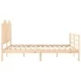 Bed frame with solid wood headboard 160x200 cm by , Beds and slatted bases - Ref: Foro24-3194191, Price: 169,97 €, Discount: %