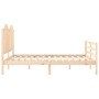 Estructura de cama con cabecero madera maciza 160x200 cm de , Camas y somieres - Ref: Foro24-3194191, Precio: 166,06 €, Descu...