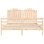 Bed frame with solid wood headboard 160x200 cm by , Beds and slatted bases - Ref: Foro24-3194191, Price: 169,97 €, Discount: %