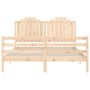 Estructura de cama con cabecero madera maciza 160x200 cm de , Camas y somieres - Ref: Foro24-3194191, Precio: 166,06 €, Descu...