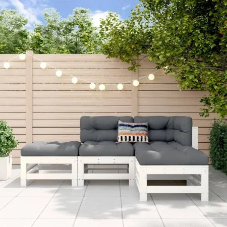 Gartenmöbel-Set 4-teilig aus massivem weißem Kiefernholz von , Gartensets - Ref: Foro24-3186502, Preis: 252,71 €, Rabatt: %