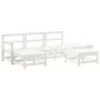 Gartenmöbel-Set 6-teilig aus massivem weißem Kiefernholz von , Gartensets - Ref: Foro24-3186537, Preis: 391,96 €, Rabatt: %
