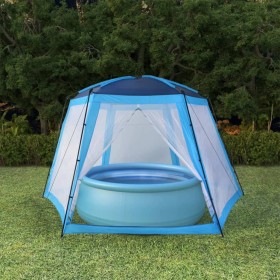 Blue fabric pool tent 500x433x250 cm by vidaXL, Pool and spa accessories - Ref: Foro24-91574, Price: 143,36 €, Discount: %
