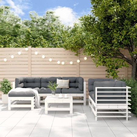 Gartenmöbel-Set 7-teilig aus massivem weißem Kiefernholz von , Gartensets - Ref: Foro24-3186194, Preis: 476,67 €, Rabatt: %