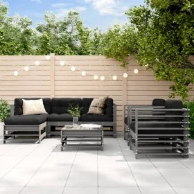 Garden furniture set 7 pieces solid gray pine wood by , Garden sets - Ref: Foro24-3186265, Price: 502,28 €, Discount: %