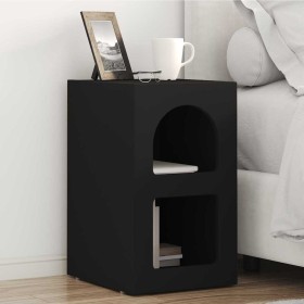 Mesita de Noche Negro 29.5 x 35 x 50 cm Madera de ingeniería en Mesitas de noche | Comprar online en Foro24