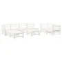 Garden table and high stools 9 pieces solid white pine wood by , Garden sets - Ref: Foro24-3186299, Price: 571,52 €, Discount: %