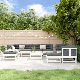 Garden furniture set 11 pieces solid white pine wood by , Garden sets - Ref: Foro24-3186411, Price: 594,94 €, Discount: %