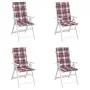 High back garden chair cushion 4 pcs red plaid 120x50x3 cm by , Cushions for chairs and sofas - Ref: Foro24-314126, Price: 64...
