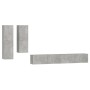 Set de muebles de TV 4 pzas madera contrachapada gris hormigón