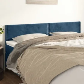 Headboards 2 units of dark blue velvet 80x5x78/88 cm by , Headboards and footboards - Ref: Foro24-345962, Price: 58,58 €, Dis...
