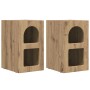 Mesita de Noche 2 pcs Roble artesanal 29.5 x 35 x 50 cm en Mesitas de noche | Comprar online en Foro24