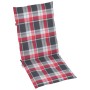 Sillas de jardín 4 uds madera maciza teca cojines cuadros rojos de , Sillas de jardín - Ref: Foro24-3065543, Precio: 517,02 €