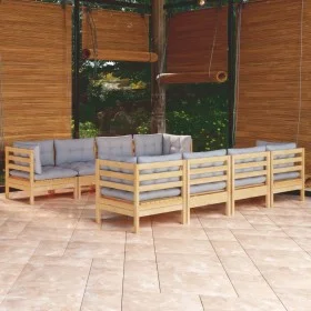 Gartenmöbel-Set 9-teilig und Kissen aus massivem Kiefernholz von , Gartensets - Ref: Foro24-3096165, Preis: 710,11 €, Rabatt: %