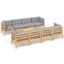 Garden furniture set 9 pieces and cushions solid pine wood by , Garden sets - Ref: Foro24-3096165, Price: 710,11 €, Discount: %