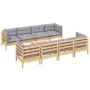 Garden furniture set 9 pieces and cushions solid pine wood by , Garden sets - Ref: Foro24-3096165, Price: 710,11 €, Discount: %