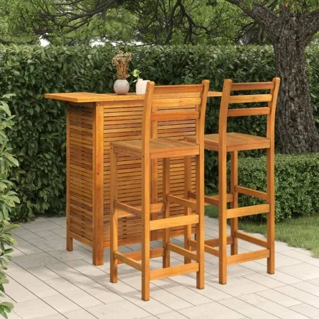 Juego muebles de bar para jardín 3 pzas madera maciza de acacia de , Conjuntos de jardín - Ref: Foro24-3115998, Precio: 311,8...