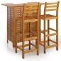 Juego muebles de bar para jardín 3 pzas madera maciza de acacia de , Conjuntos de jardín - Ref: Foro24-3115998, Precio: 311,8...