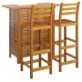 Juego muebles de bar para jardín 3 pzas madera maciza de acacia de , Conjuntos de jardín - Ref: Foro24-3115998, Precio: 311,8...