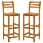 Juego muebles de bar para jardín 3 pzas madera maciza de acacia