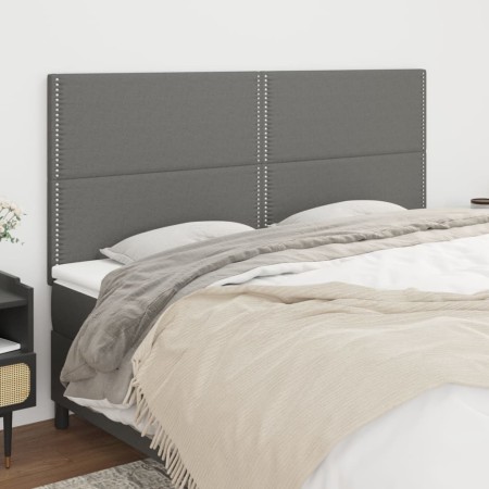 Kopfteile 4 Einheiten aus dunkelgrauem Stoff 80x5x78/88 cm von , Kopf- und Fußteile - Ref: Foro24-3116199, Preis: 94,38 €, Ra...