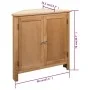 Solid oak wood corner cabinet 80x33.5x78 cm by vidaXL, Lockers and storage cabinets - Ref: Foro24-247039, Price: 225,99 €, Di...