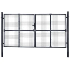 Gartengittertür aus verzinktem Stahl grau 289x200 cm von vidaXL, Gartentore - Ref: Foro24-143367, Preis: 509,57 €, Rabatt: %