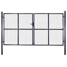 Gartengittertür aus verzinktem Stahl grau 289x200 cm von vidaXL, Gartentore - Ref: Foro24-143367, Preis: 519,38 €, Rabatt: %