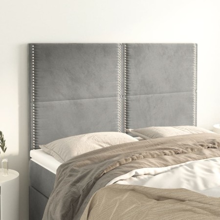 Kopfteile 4 Einheiten hellgrauer Samt 72x5x78/88 cm von , Kopf- und Fußteile - Ref: Foro24-3116240, Preis: 83,61 €, Rabatt: %