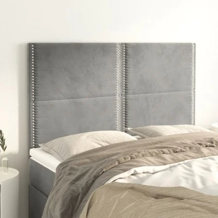 Kopfteile 4 Einheiten hellgrauer Samt 72x5x78/88 cm von , Kopf- und Fußteile - Ref: Foro24-3116240, Preis: 82,73 €, Rabatt: %