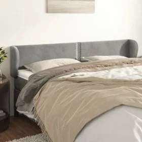 Hellgraues Samtkopfteil 163x23x78/88 cm von , Kopf- und Fußteile - Ref: Foro24-3117058, Preis: 65,87 €, Rabatt: %