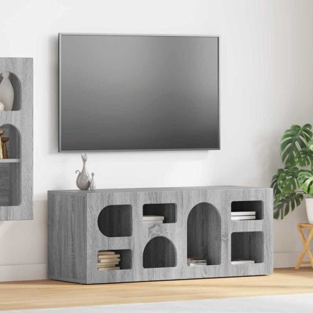 Mueble de TV Gris Sonoma 100 x 35 x 40 cm Madera de ingeniería en Muebles TV | Comprar online en Foro24